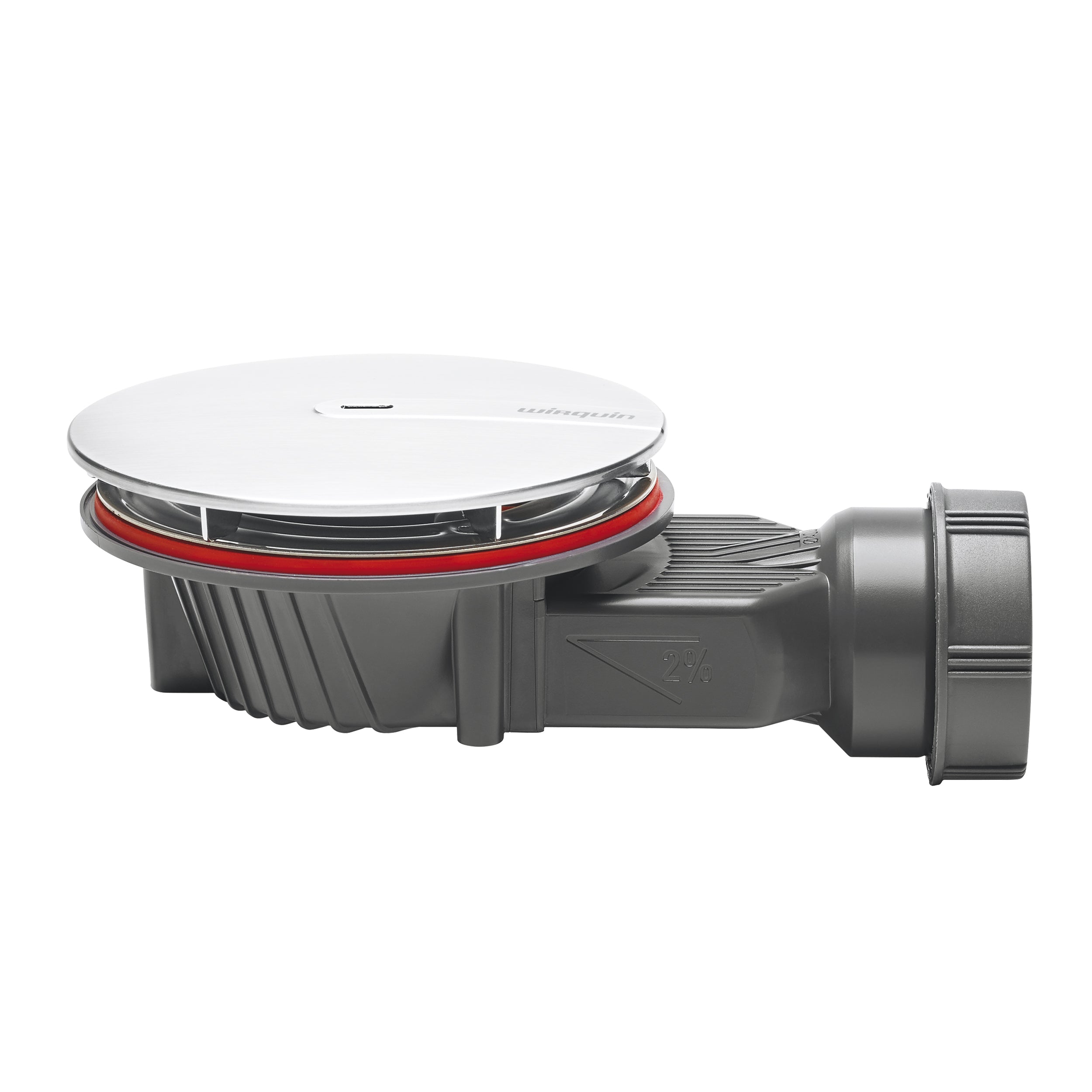 Wirquin Slim Extra-Flat Shower Waste with Metal Dome