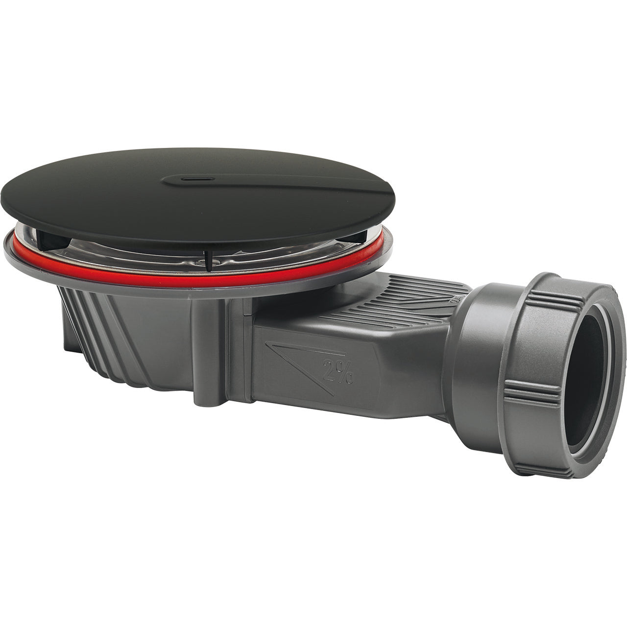 Wirquin Slim Ultra-Flat Shower Waste with Metal Dome & Membrane Seal