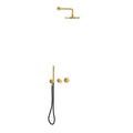 Rivaro Thermostatic Round Shower Kit in Brushed Brass