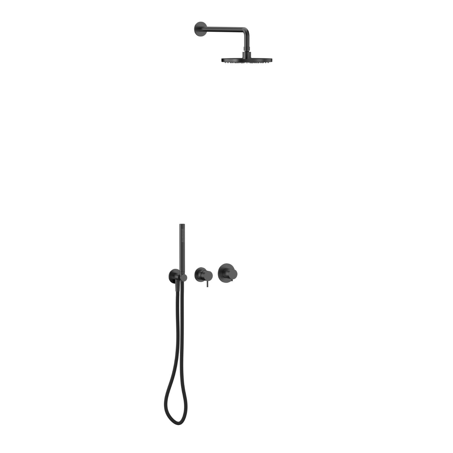Rivaro Thermostatic Round Shower Kit in Matt Black