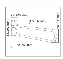 Ridder Toilet Accessibility Rail 76cm in White