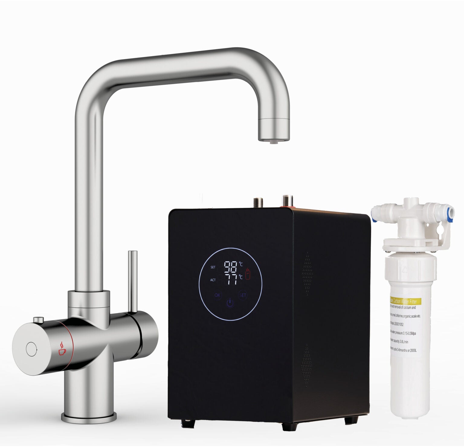 Helena D-Shape 3-in-1 Boiling Tap Chrome