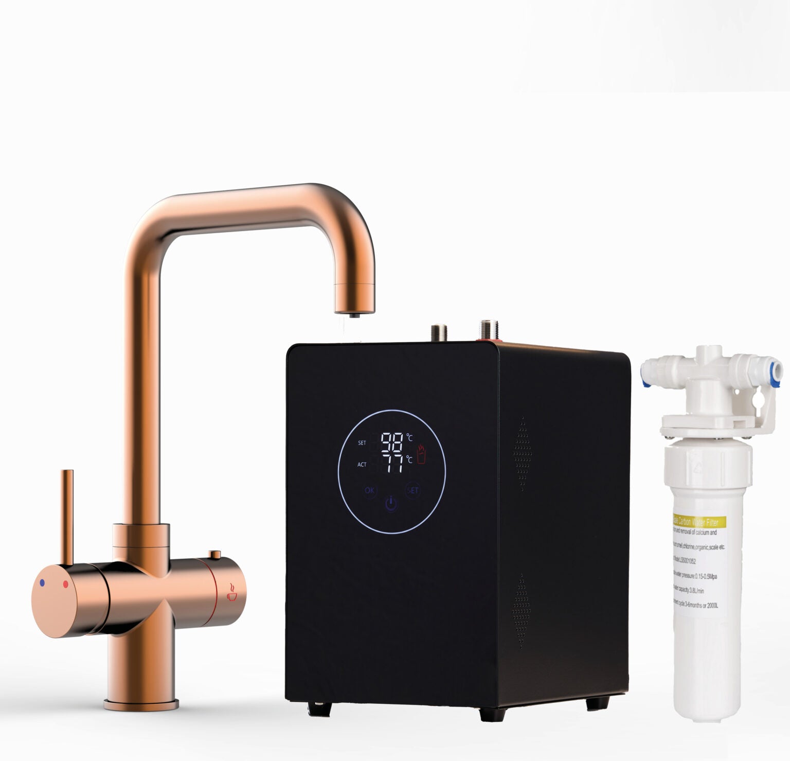 Helena D-Shape 3-in-1 Boiling Tap Copper