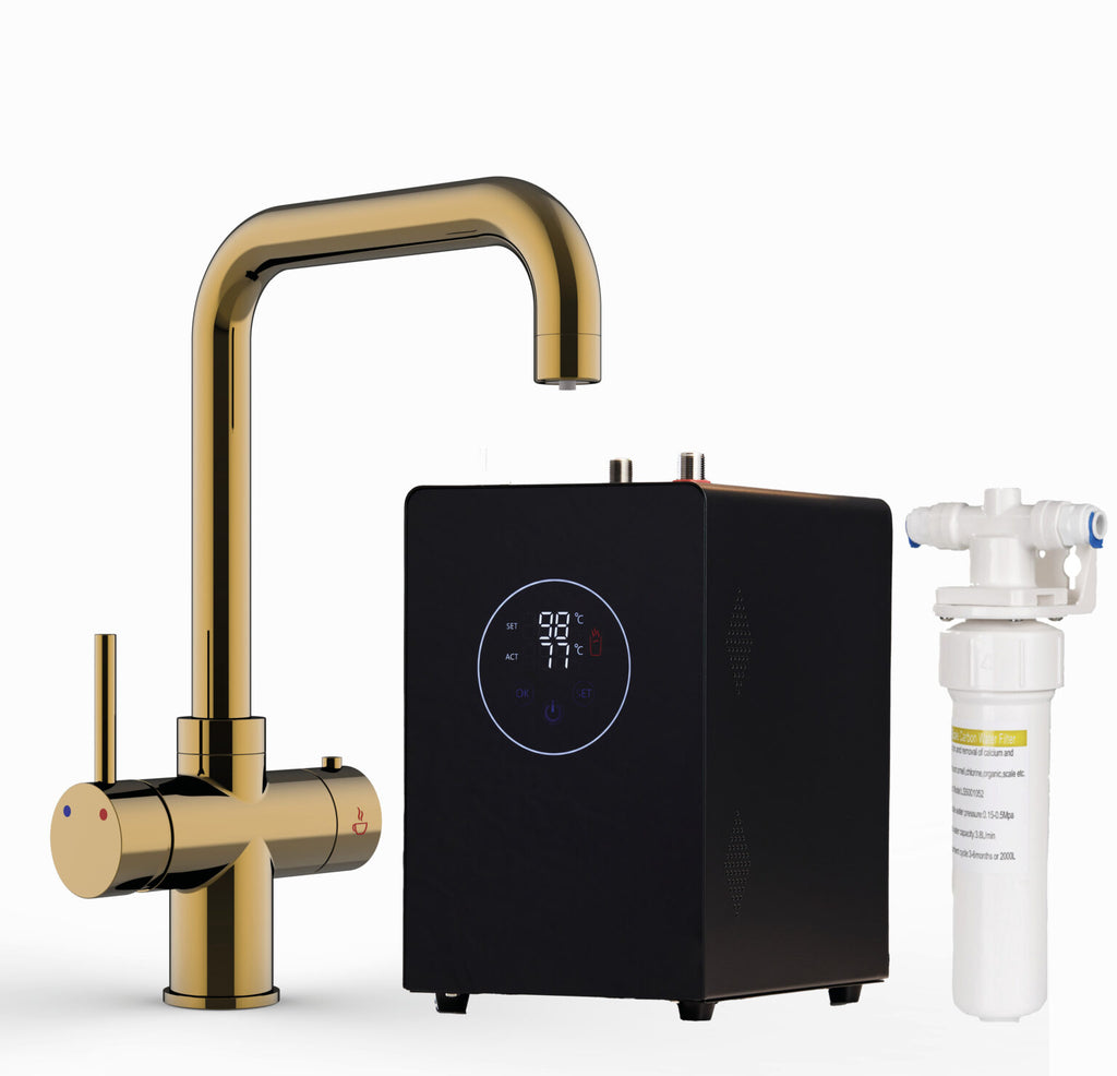 Helena D-Shape 3-in-1 Boiling Tap Brushed Gold