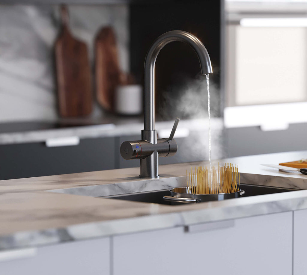 Helena Swan Neck 3-in-1 Boiling Tap Gun Metal