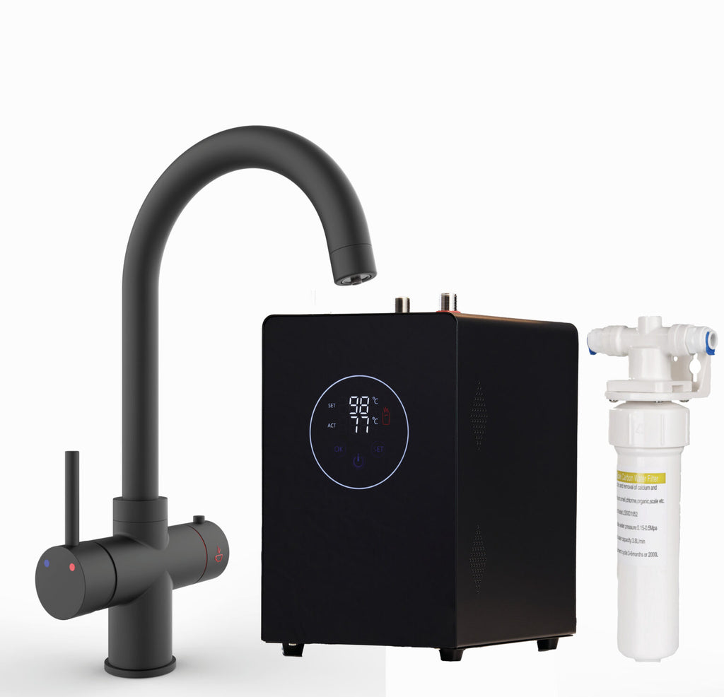 Helena Swan Neck 3-in-1 Boiling Tap Matt Black