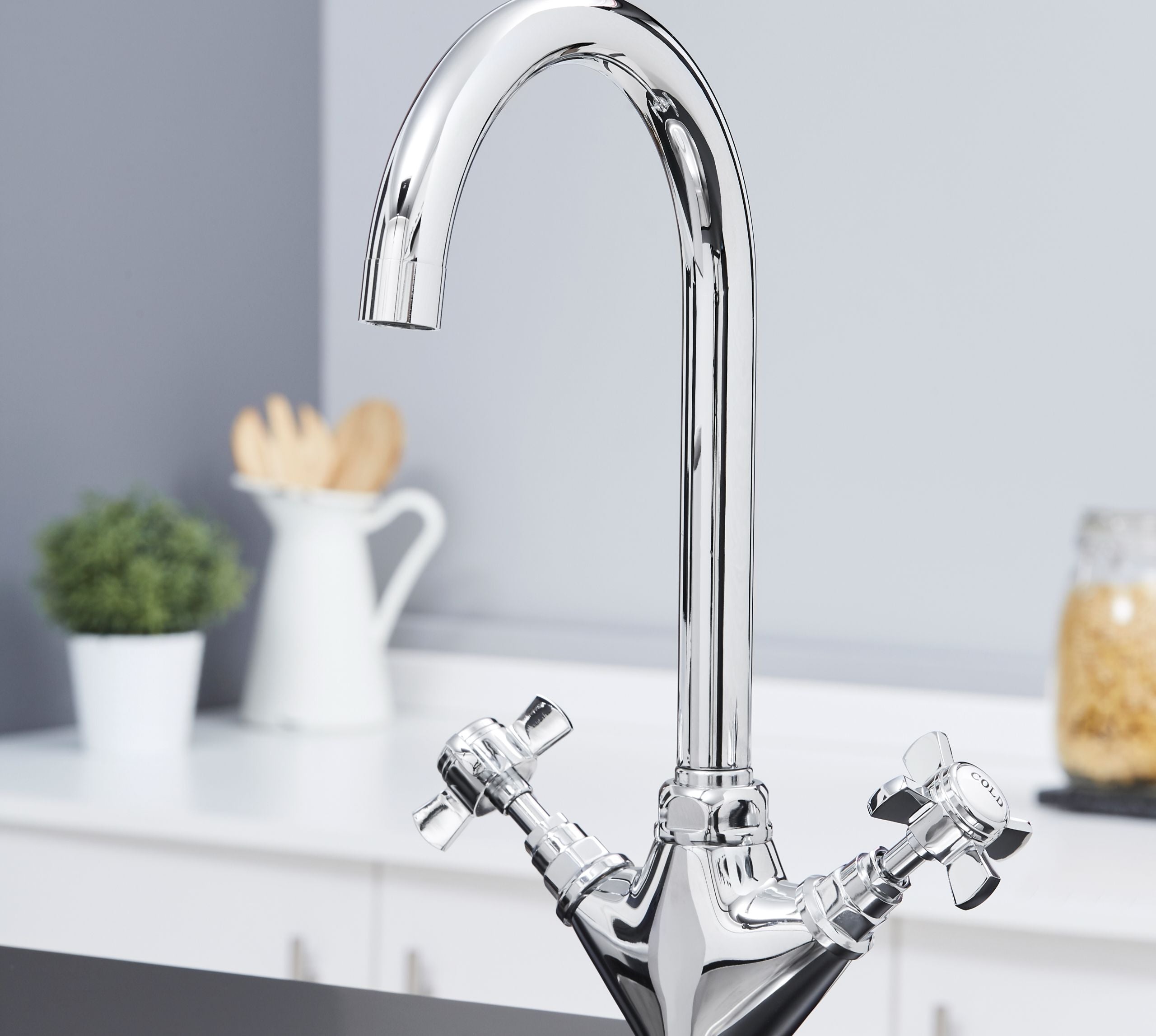 Abbey Twin Handle Mono Bloc tap Chrome