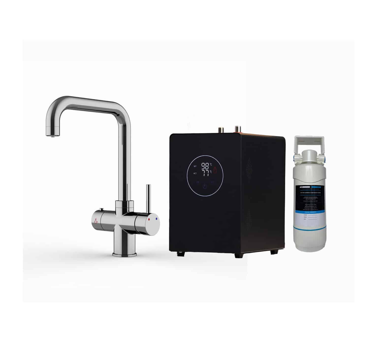 Quanta Chilled D-Shape 4-in-1 Boiling Tap Chrome