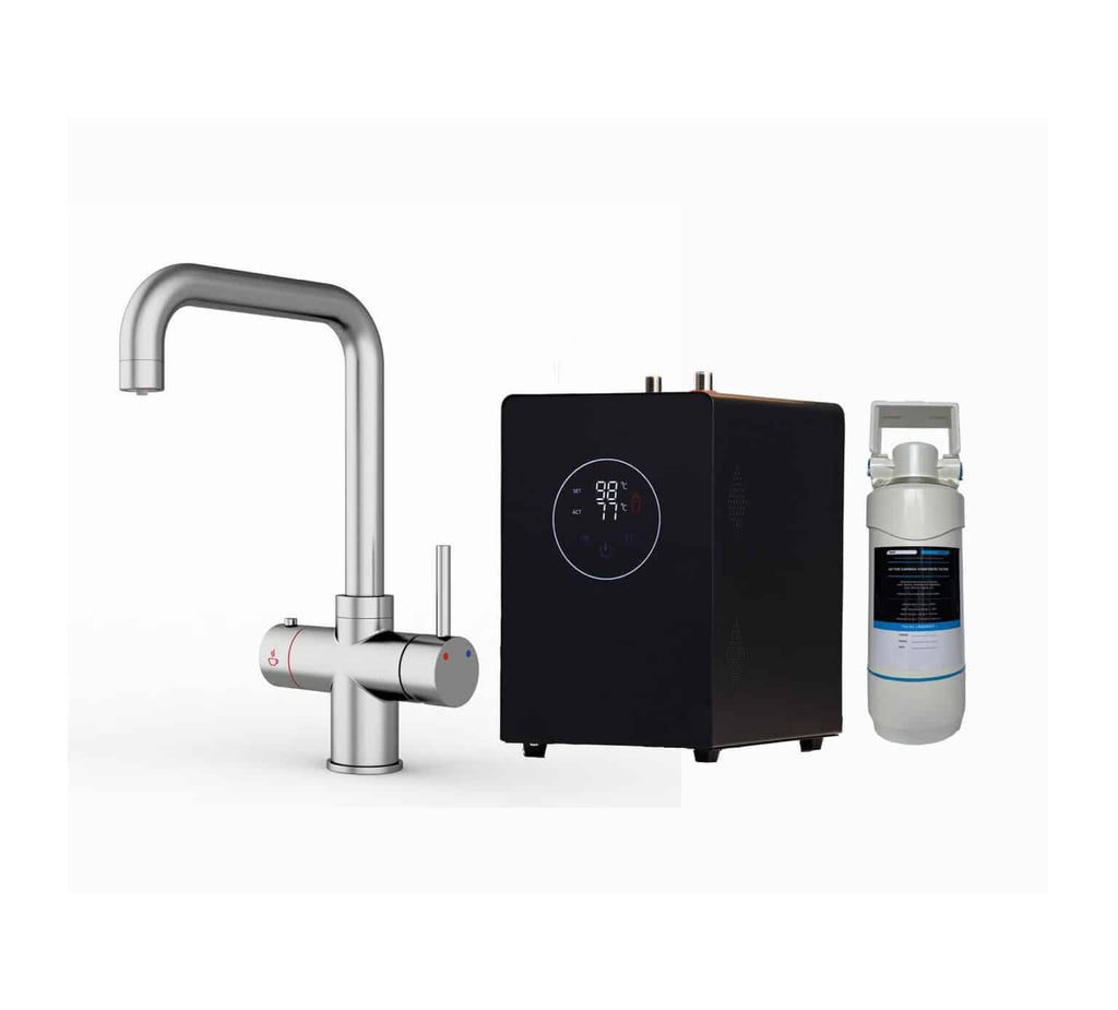 Quanta Chilled D-Shape 4-in-1 Boiling Tap Brushed Nickel