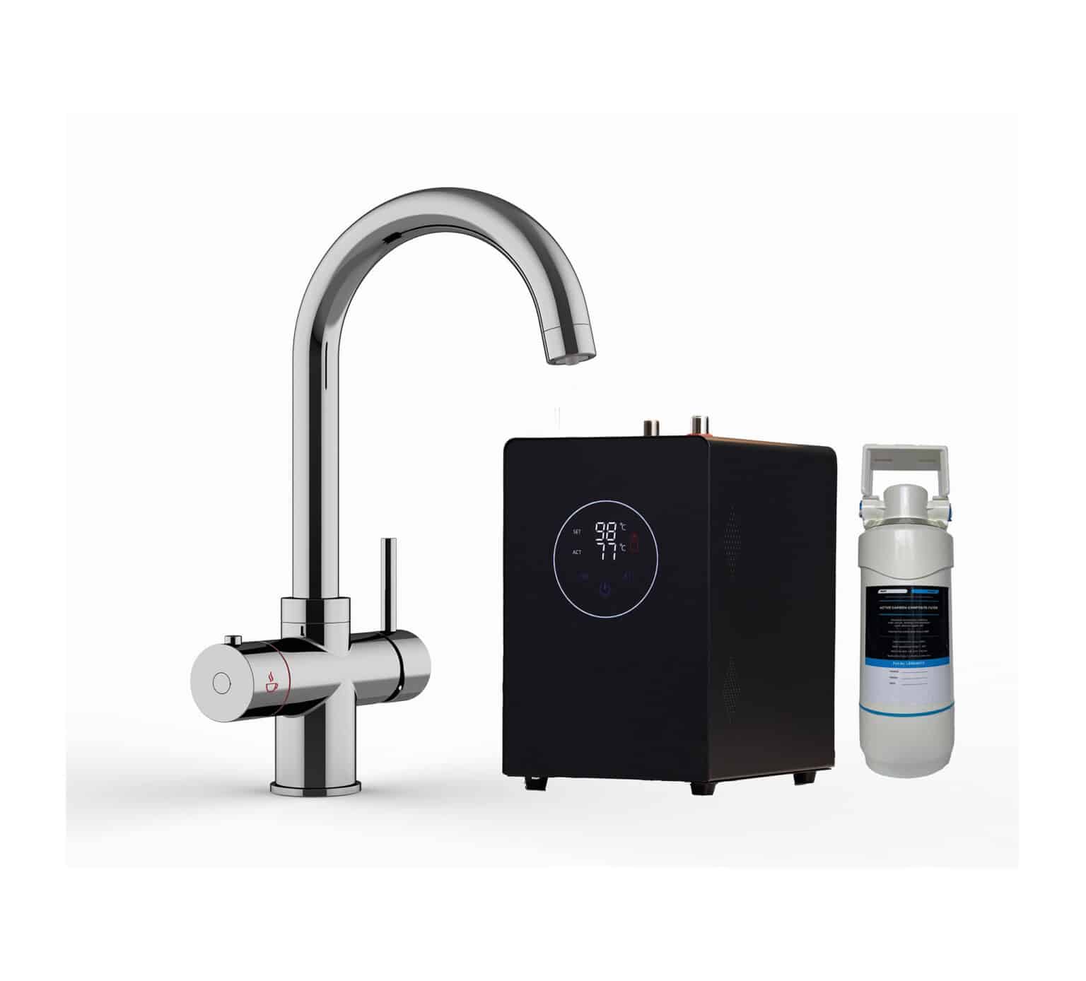Quanta Chilled Swan 4-in-1 Boiling Tap Chrome