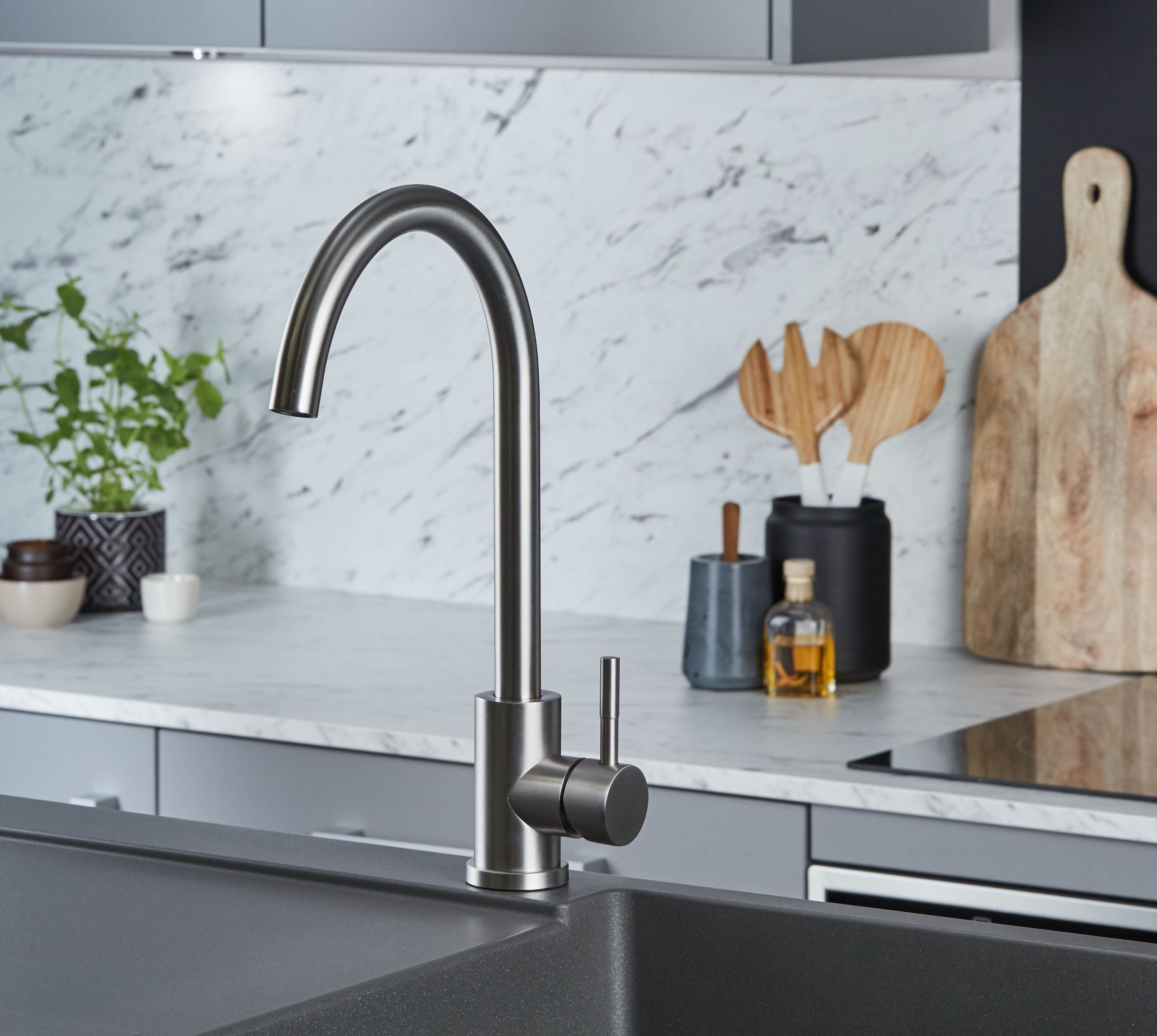 Geardine Kitchen Tap Brushed Nickel