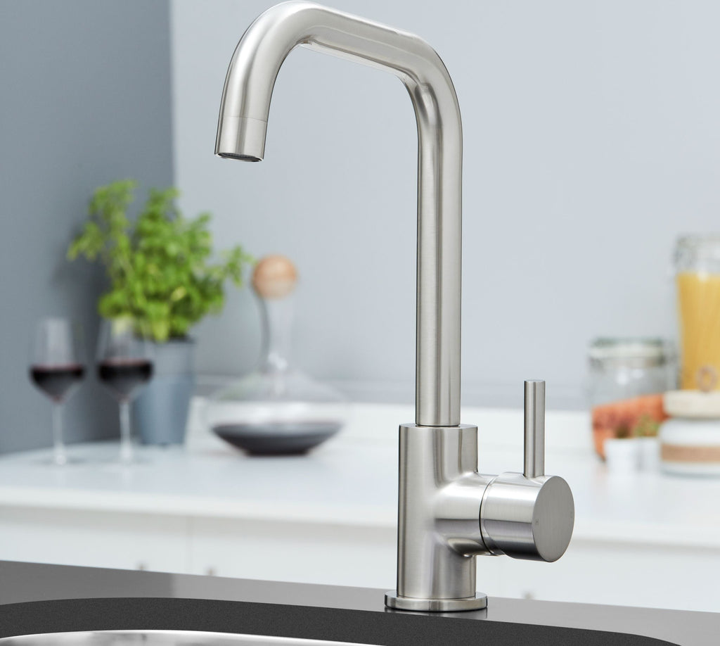 Geardine D Shape Kitchen Tap Brushed Nickel