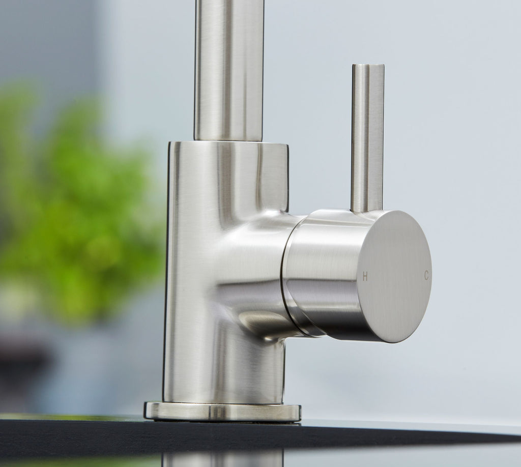 Geardine D Shape Kitchen Tap Brushed Nickel