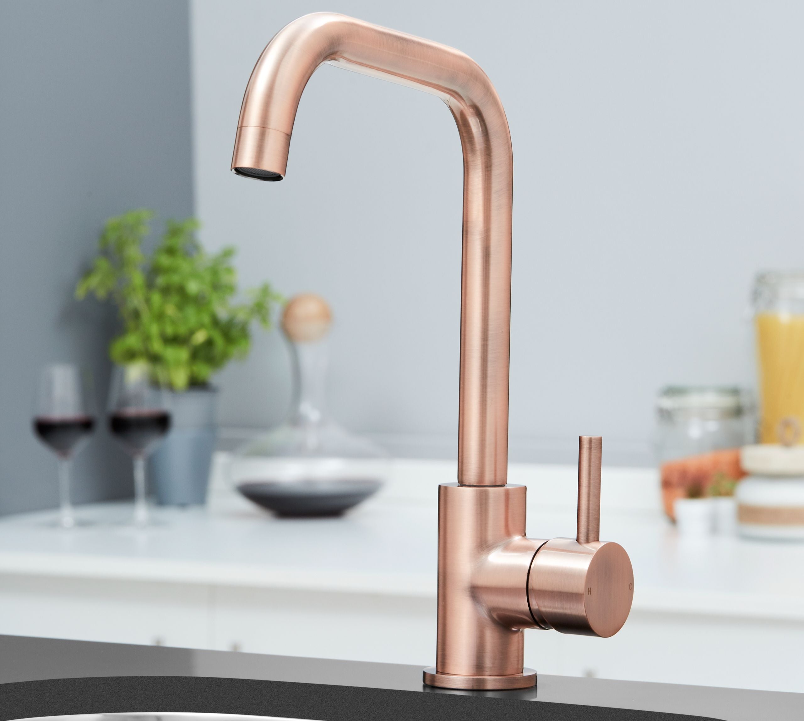 Geardine D Shape Kitchen Tap Copper