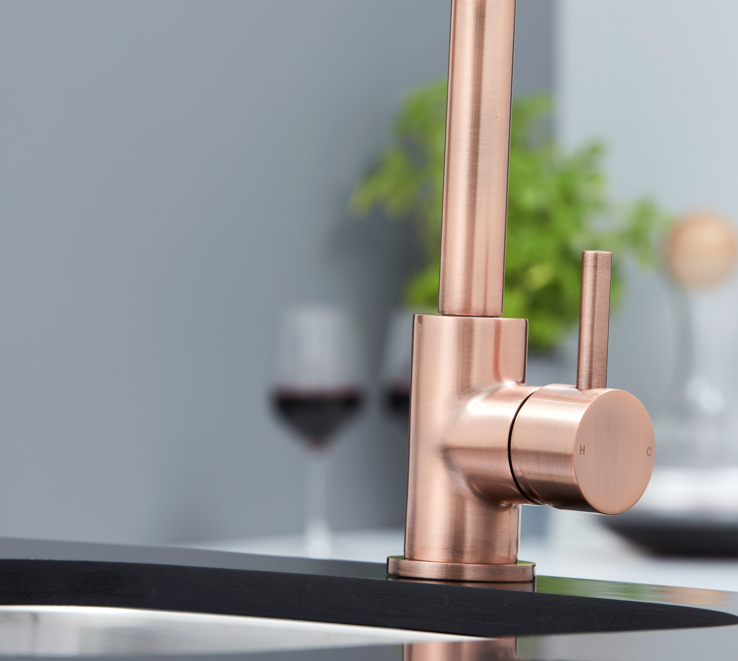 Geardine D Shape Kitchen Tap Copper