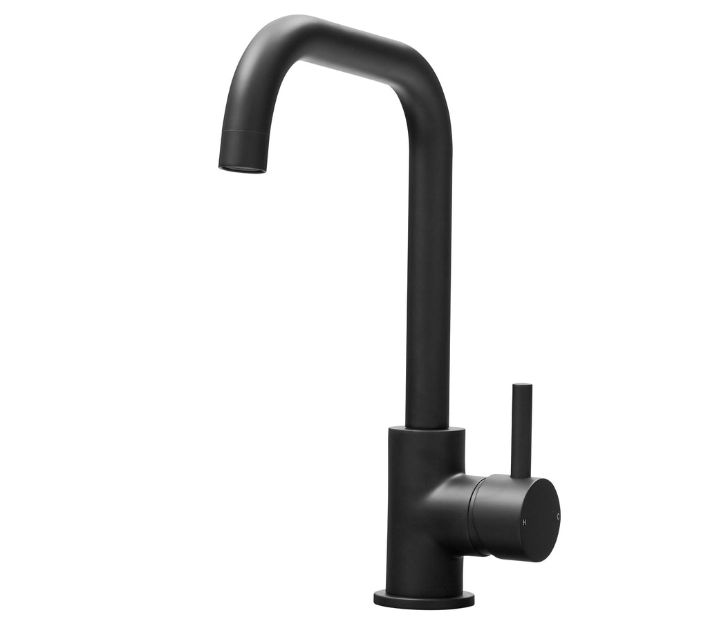 Geardine D Shape Kitchen Tap Matt Black
