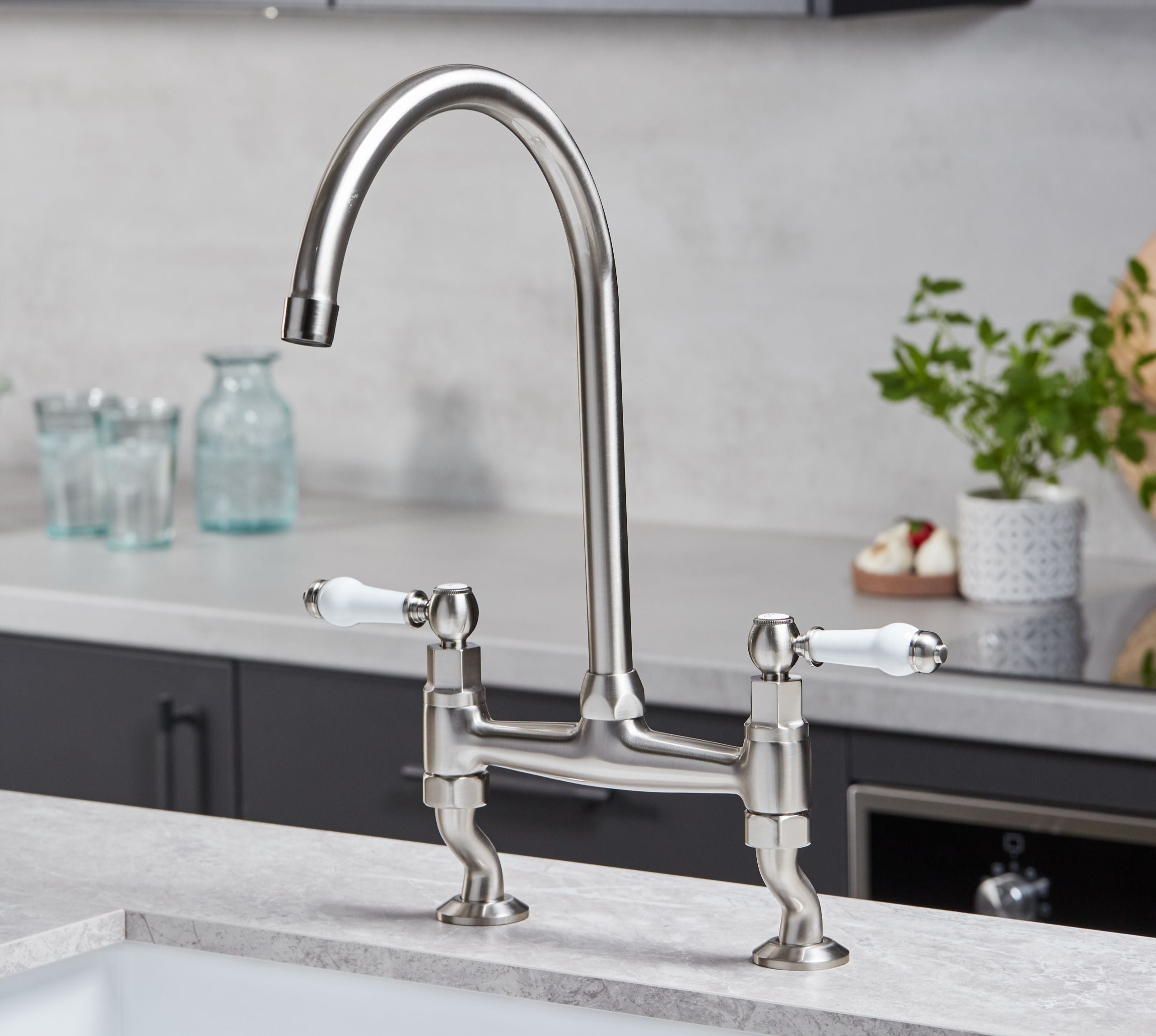 Abingdon Kitchen Tap Brushed Nickel
