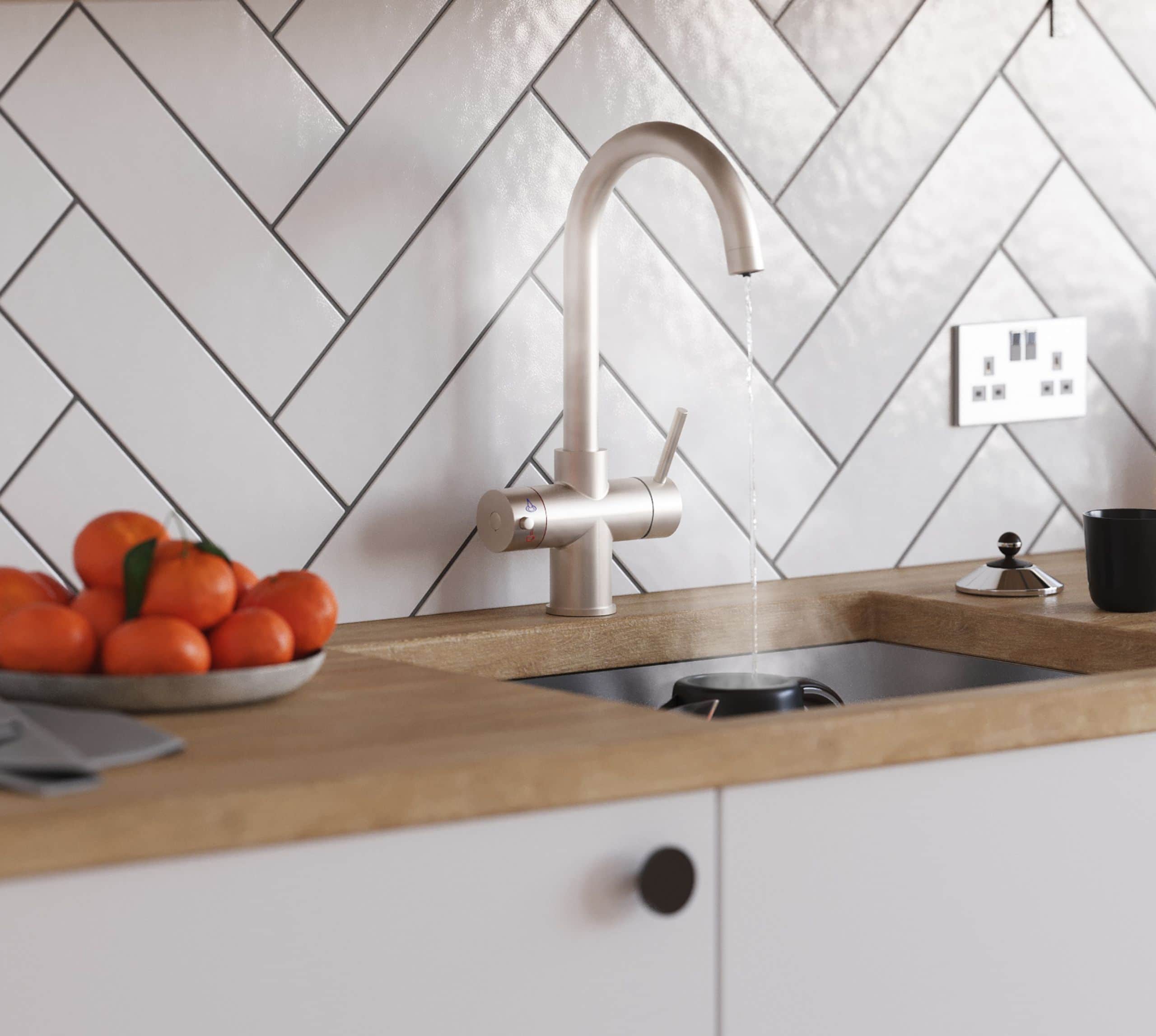 Helena Swan Neck 3-in-1 Boiling Tap Brushed Nickel