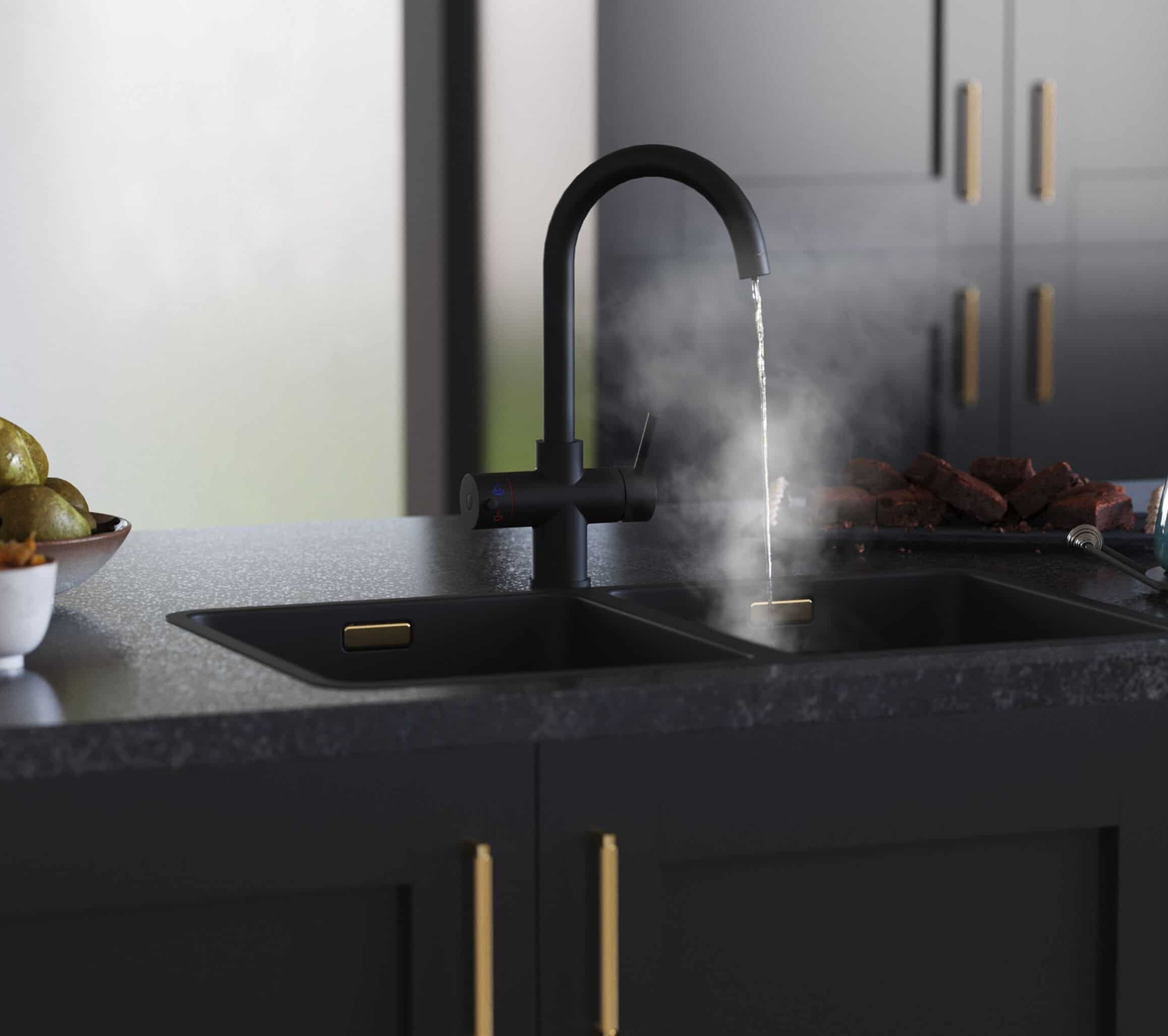 Helena Swan Neck 3-in-1 Boiling Tap Matt Black
