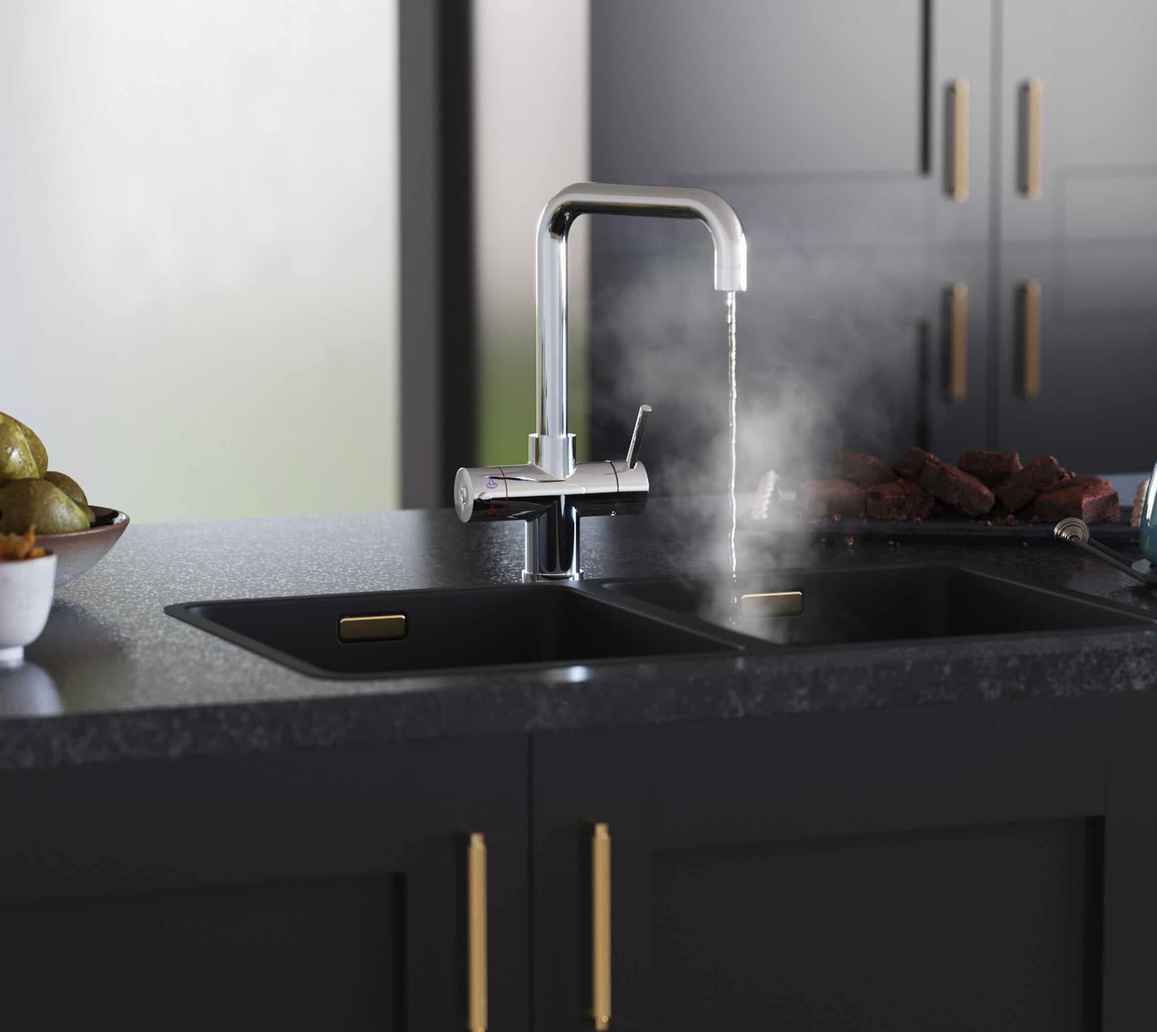 Quanta Chilled D-Shape 4-in-1 Boiling Tap Chrome