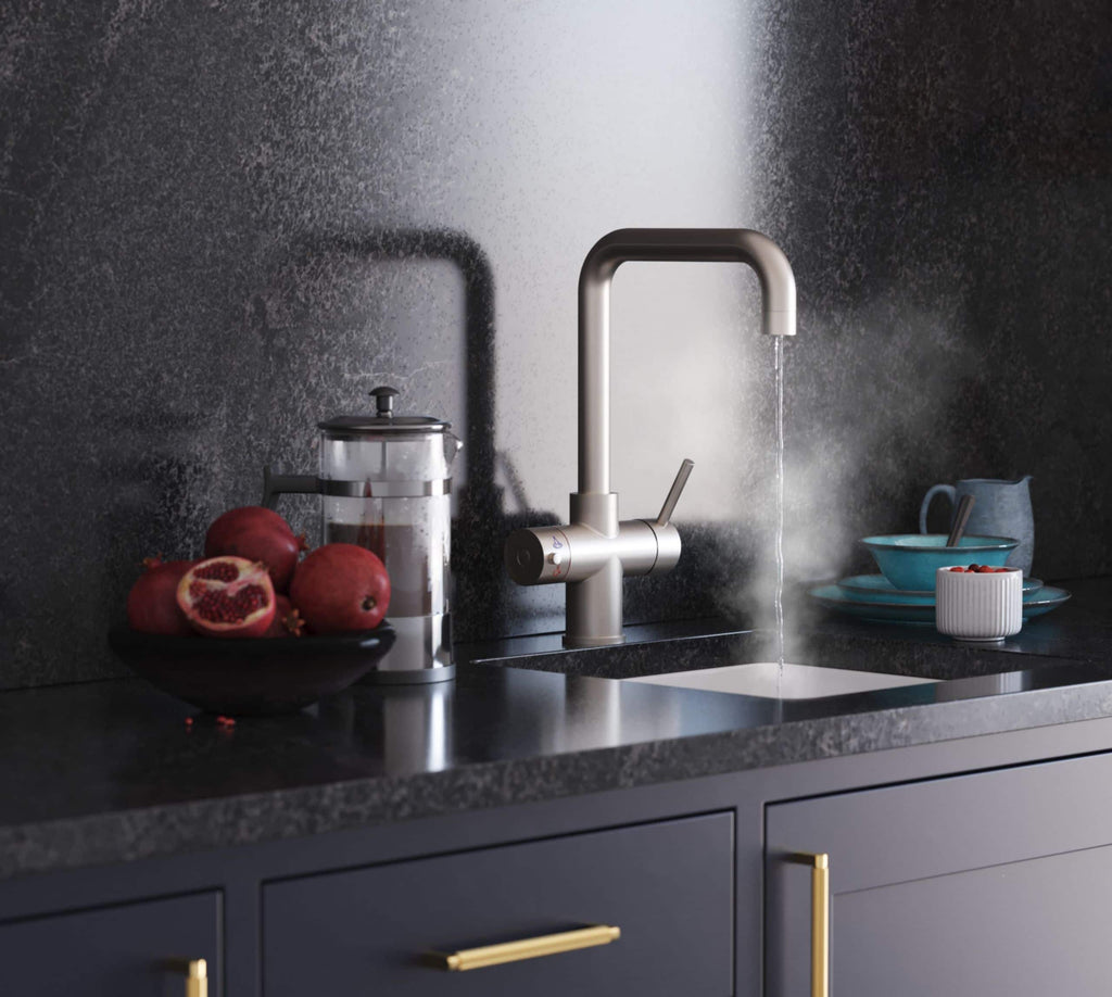Quanta Chilled D-Shape 4-in-1 Boiling Tap Brushed Nickel