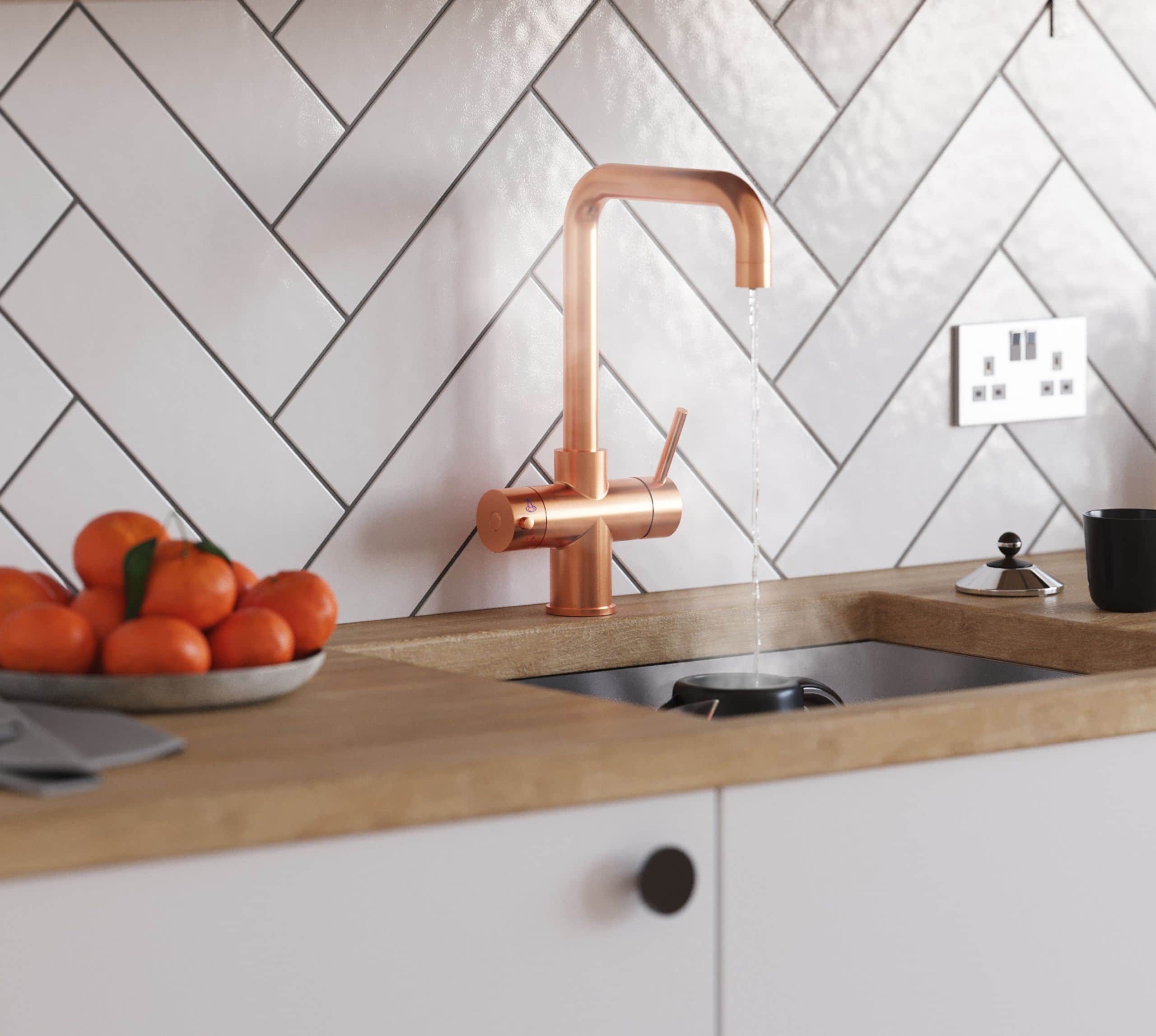 Quanta Chilled D-Shape 4-in-1 Boiling Tap Copper