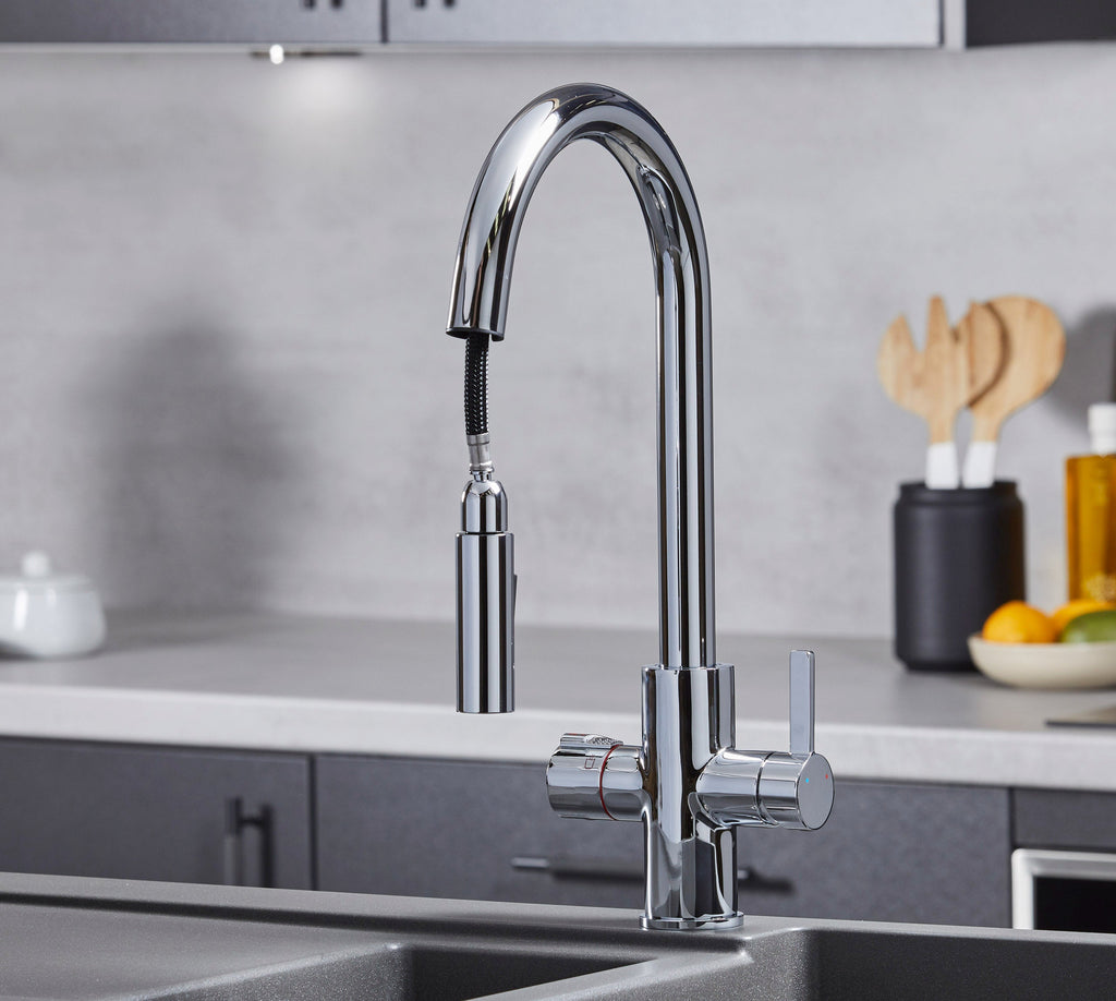 Platinum 4-in-1 Pull-Out: Swan Neck - Chrome