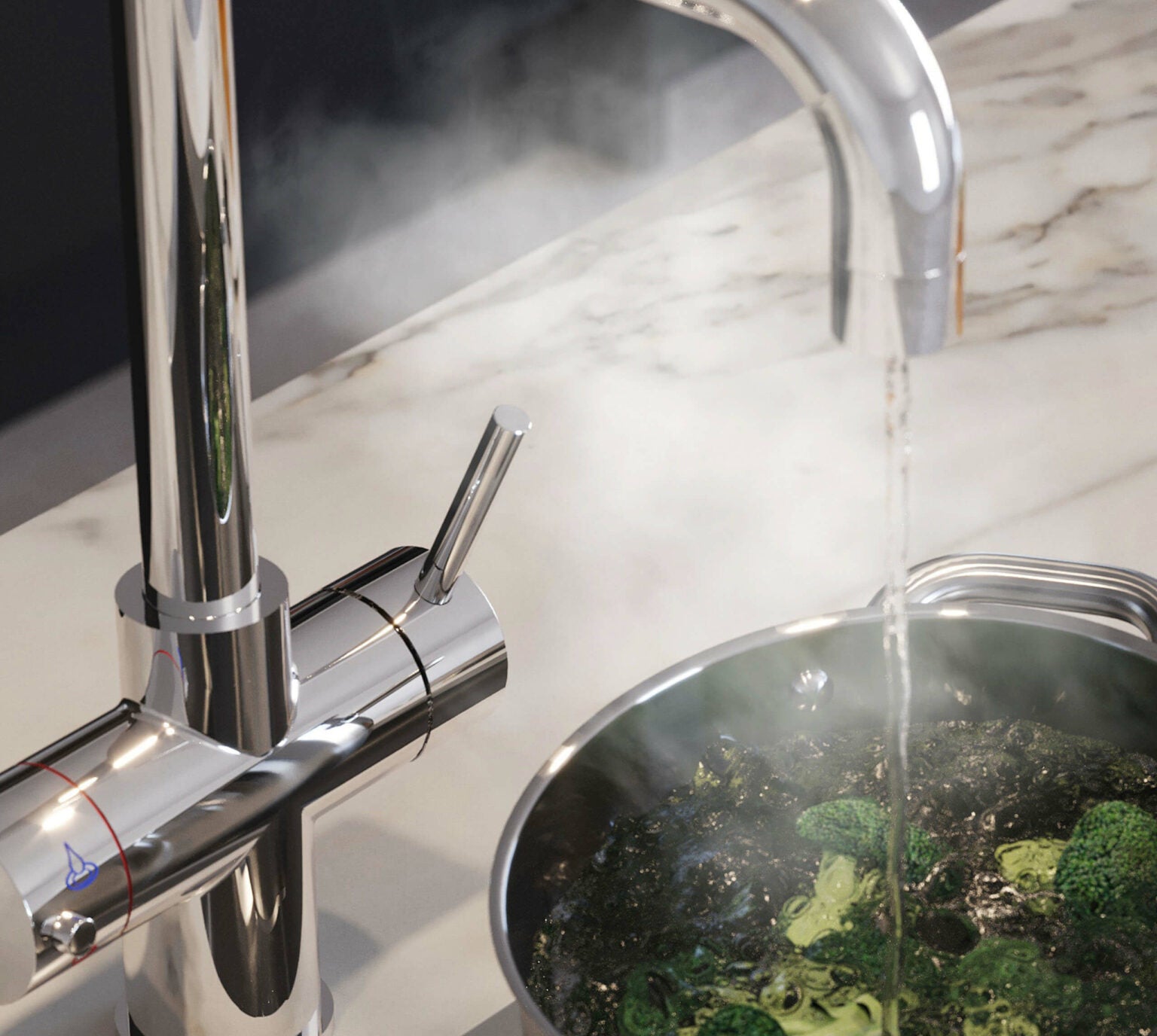 Helena D-Shape 3-in-1 Boiling Tap Chrome