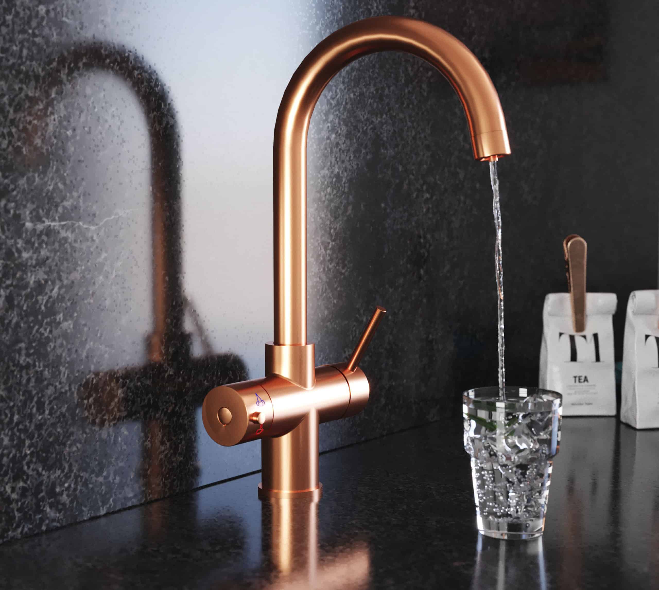 Quanta Chilled Swan 4-in-1 Boiling Tap Copper