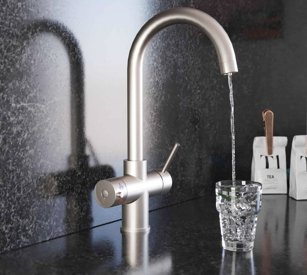Quanta Chilled Swan 4-in-1 Boiling Tap Brushed Nickel