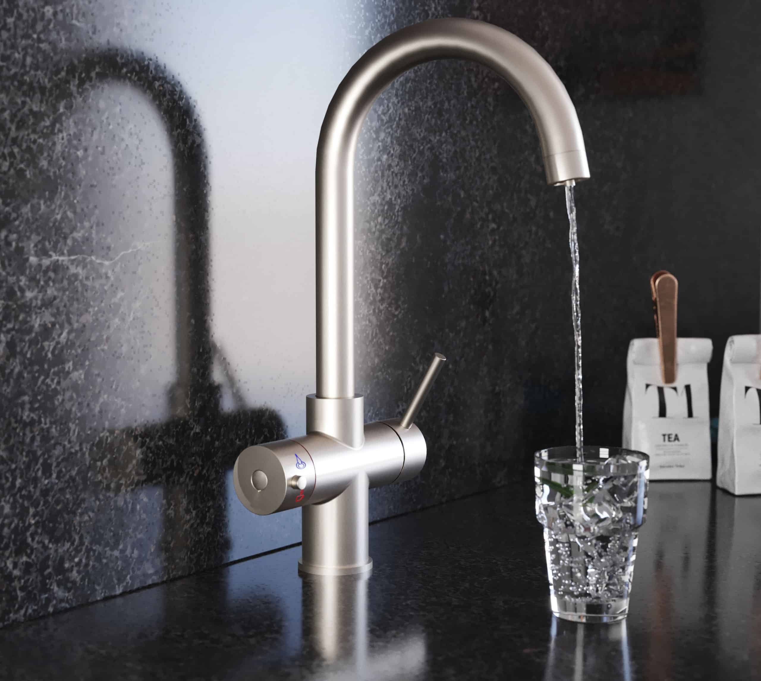 Quanta Chilled Swan 4-in-1 Boiling Tap Brushed Nickel