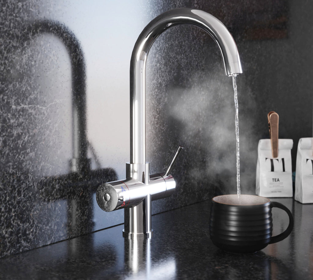 Quanta Chilled Swan 4-in-1 Boiling Tap Chrome
