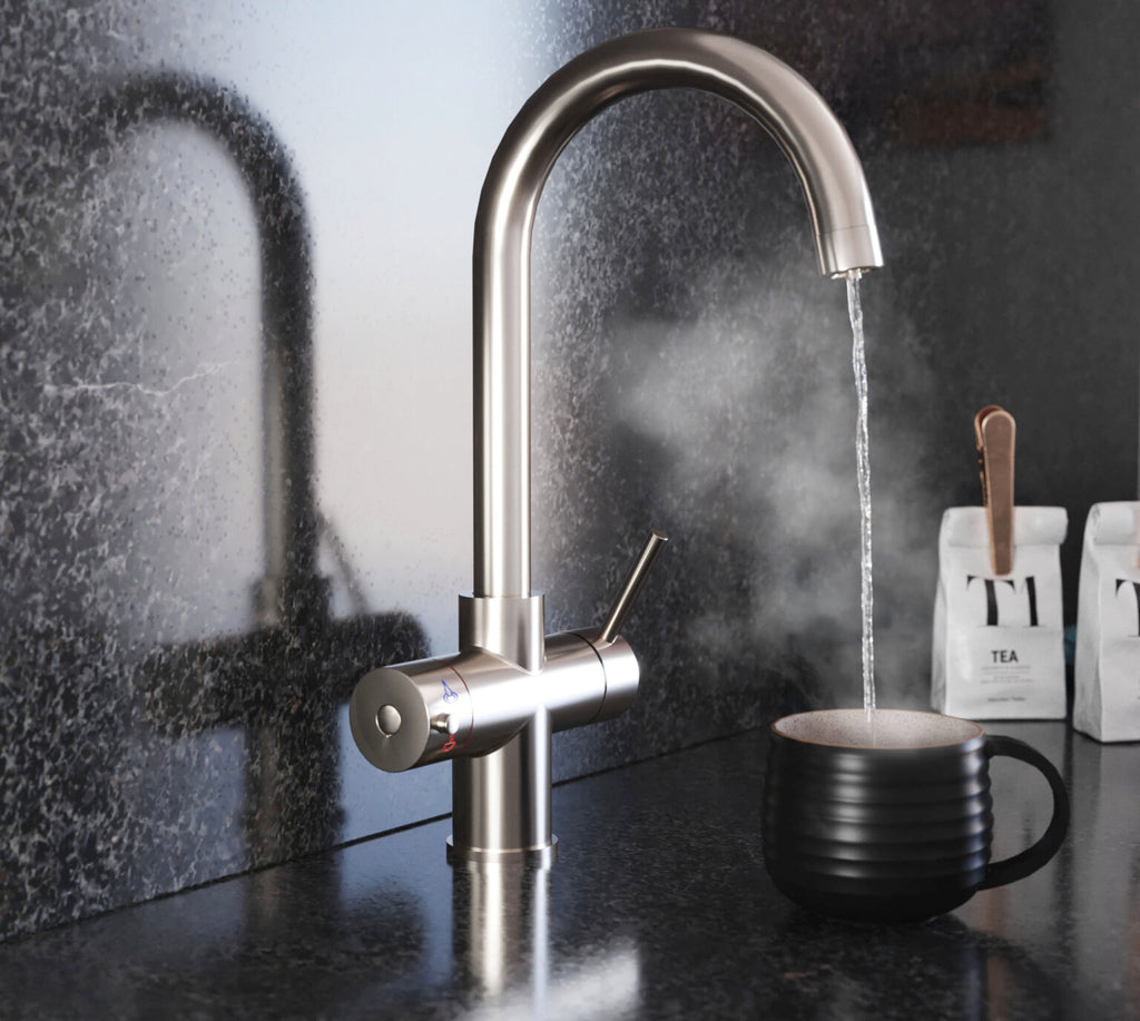 Quanta Chilled Swan 4-in-1 Boiling Tap Brushed Nickel