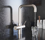 Quanta Chilled D-Shape 4-in-1 Boiling Tap Brushed Nickel