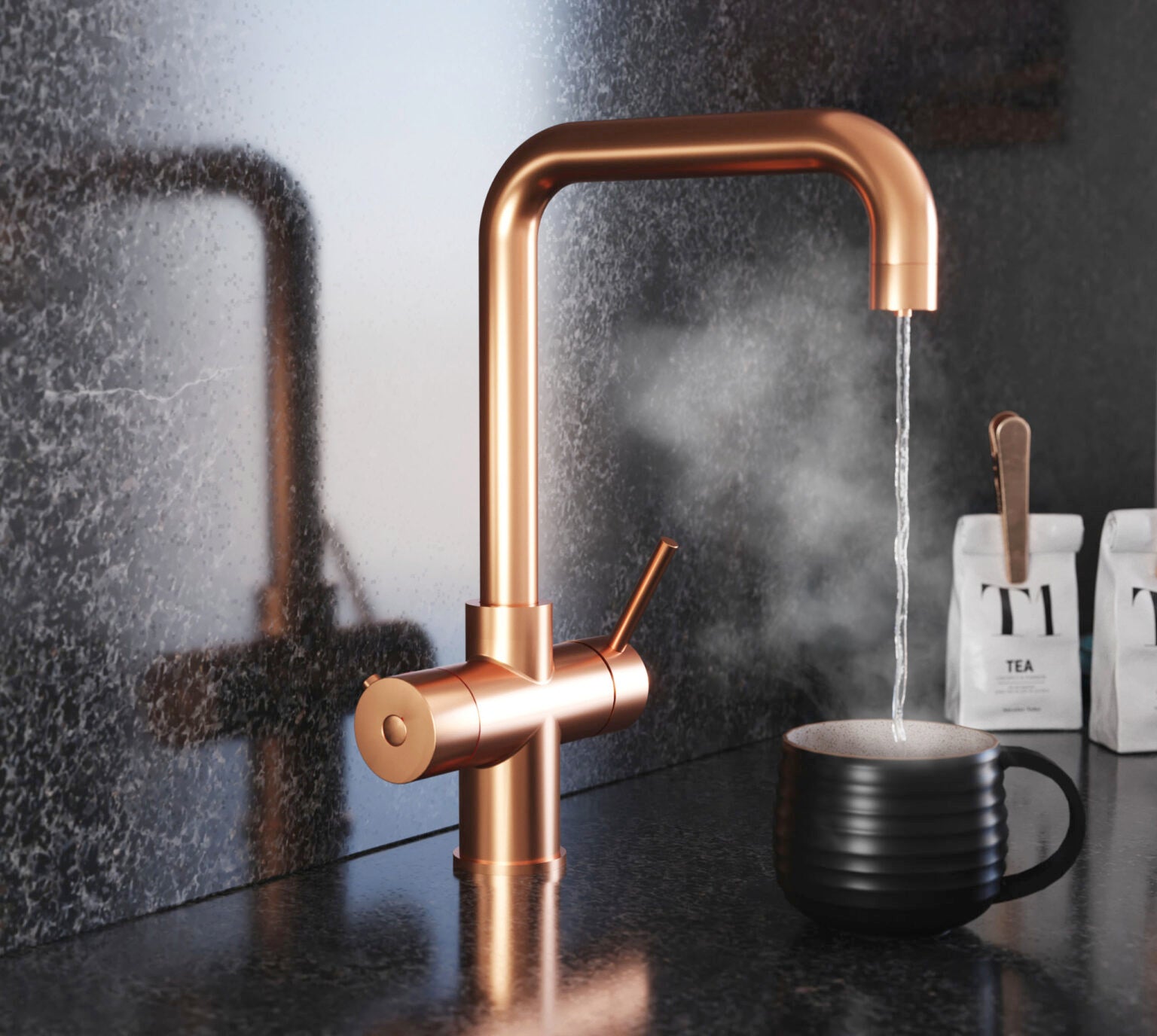 Quanta Chilled D-Shape 4-in-1 Boiling Tap Copper