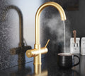 Helena Swan Neck 3-in-1 Boiling Tap Brushed Gold