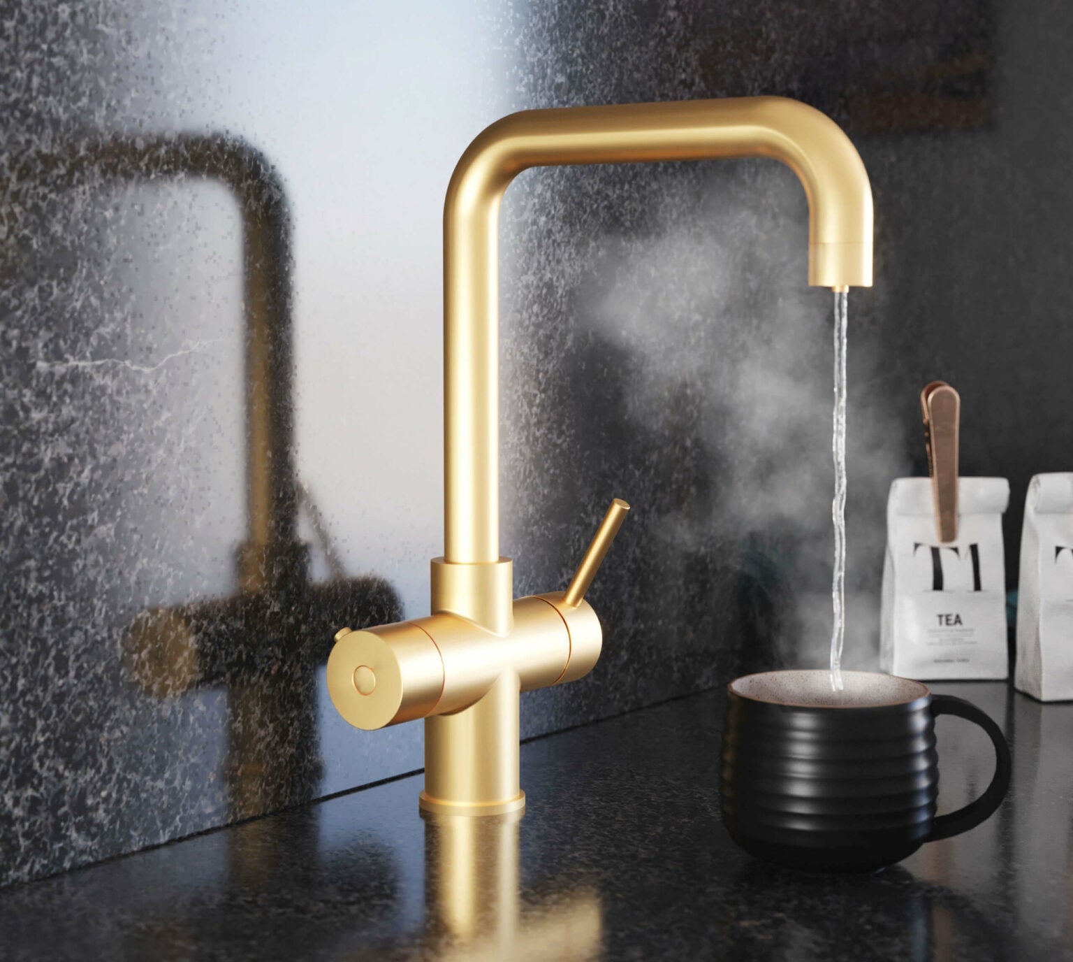 Helena D-Shape 3-in-1 Boiling Tap Brushed Gold