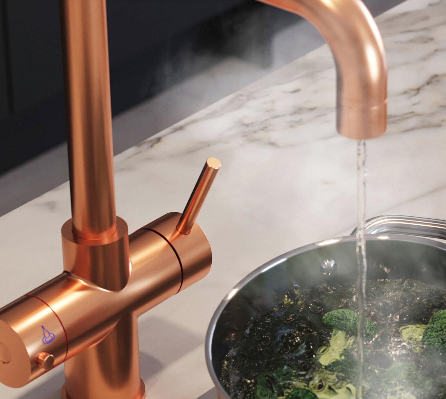 Quanta Chilled D-Shape 4-in-1 Boiling Tap Copper