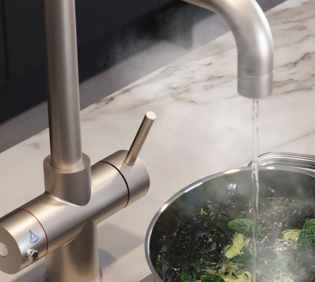 Quanta Chilled D-Shape 4-in-1 Boiling Tap Brushed Nickel