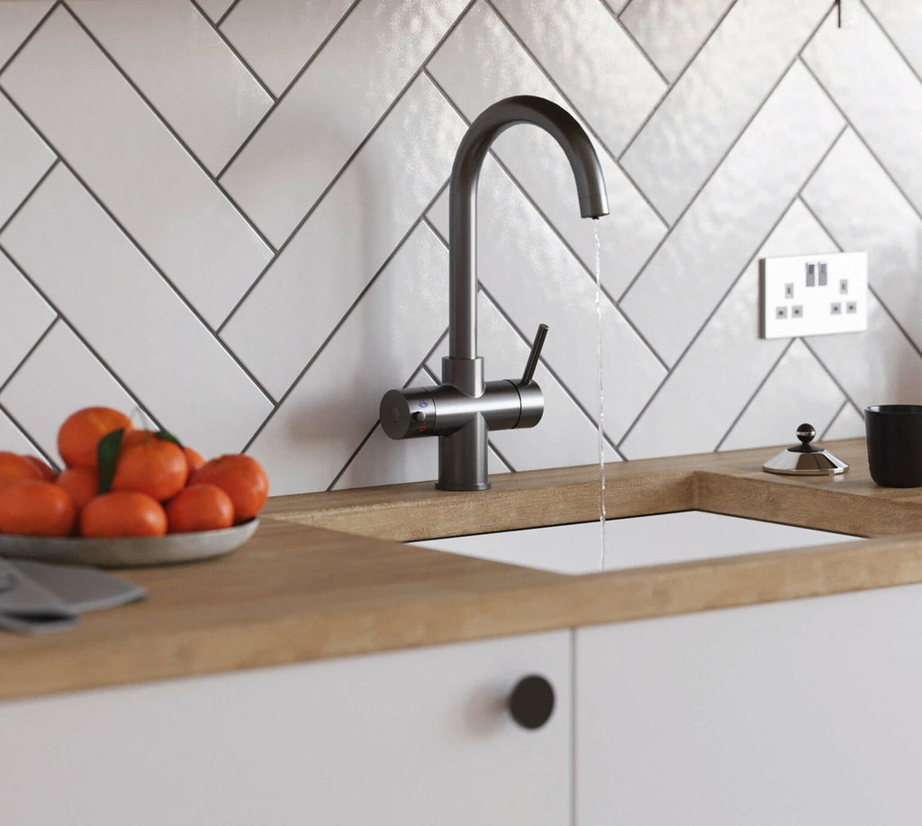 Quanta Chilled Swan 4-in-1 Boiling Tap Gunmetal
