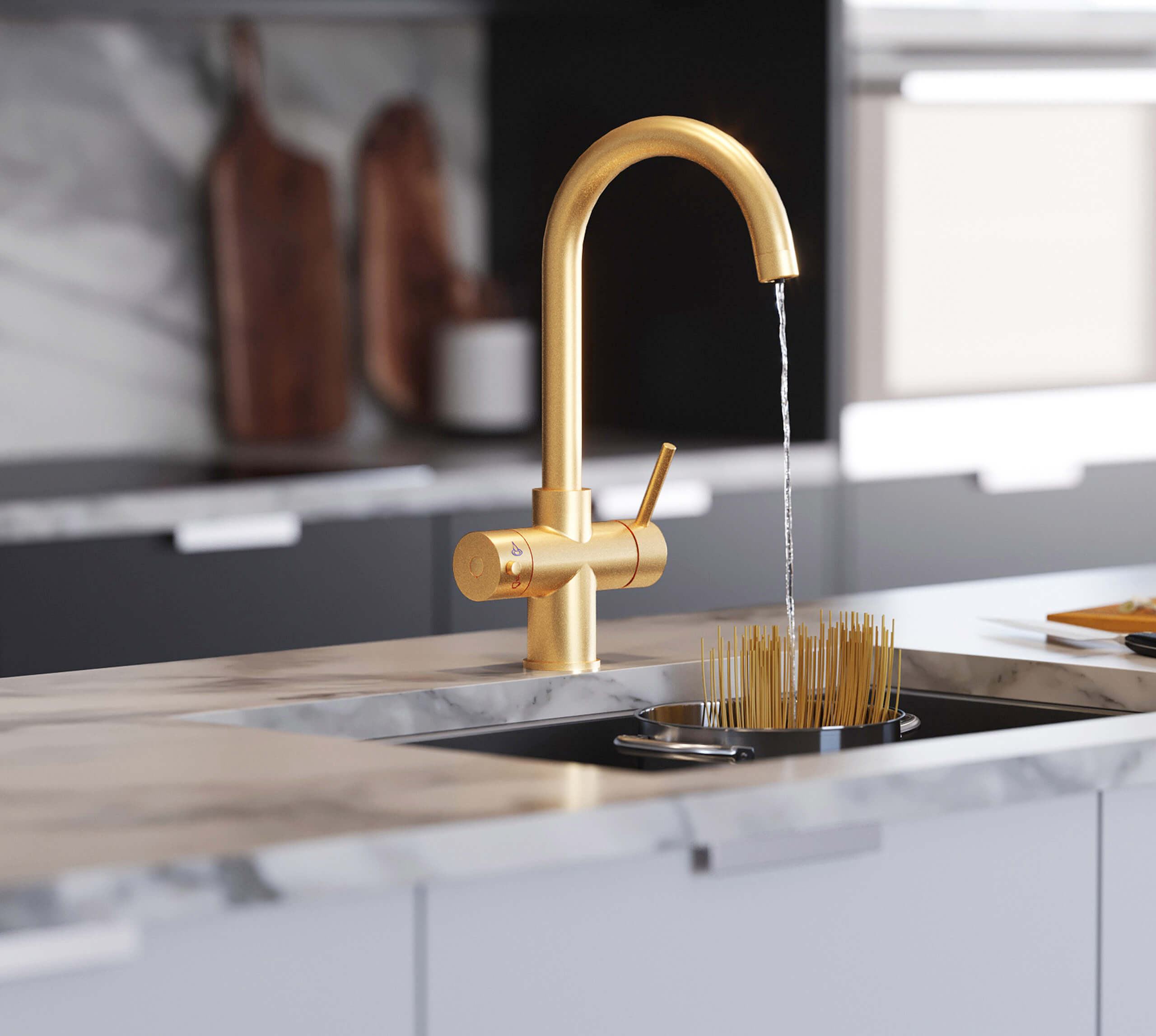 Quantum 4-in-1: Swan Neck - Brushed Gold