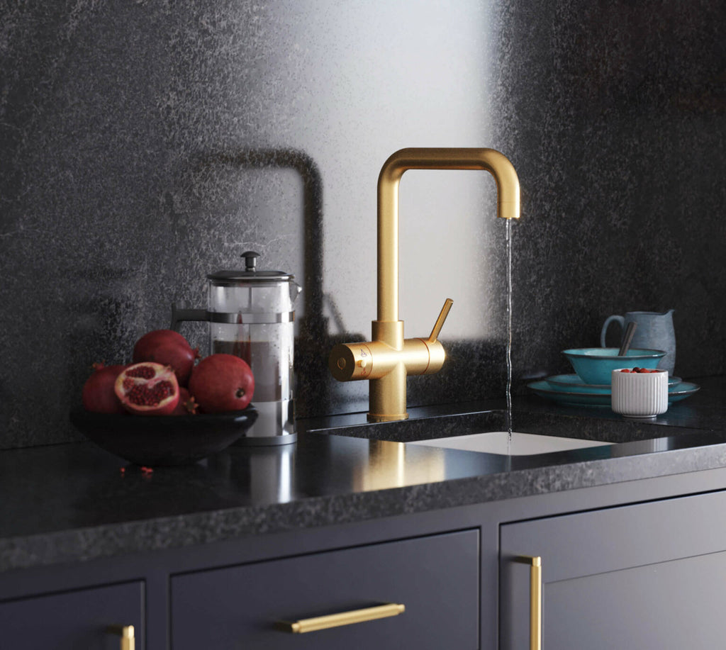 Quanta Chilled D-Shape 4-in-1 Boiling Tap Brushed Gold