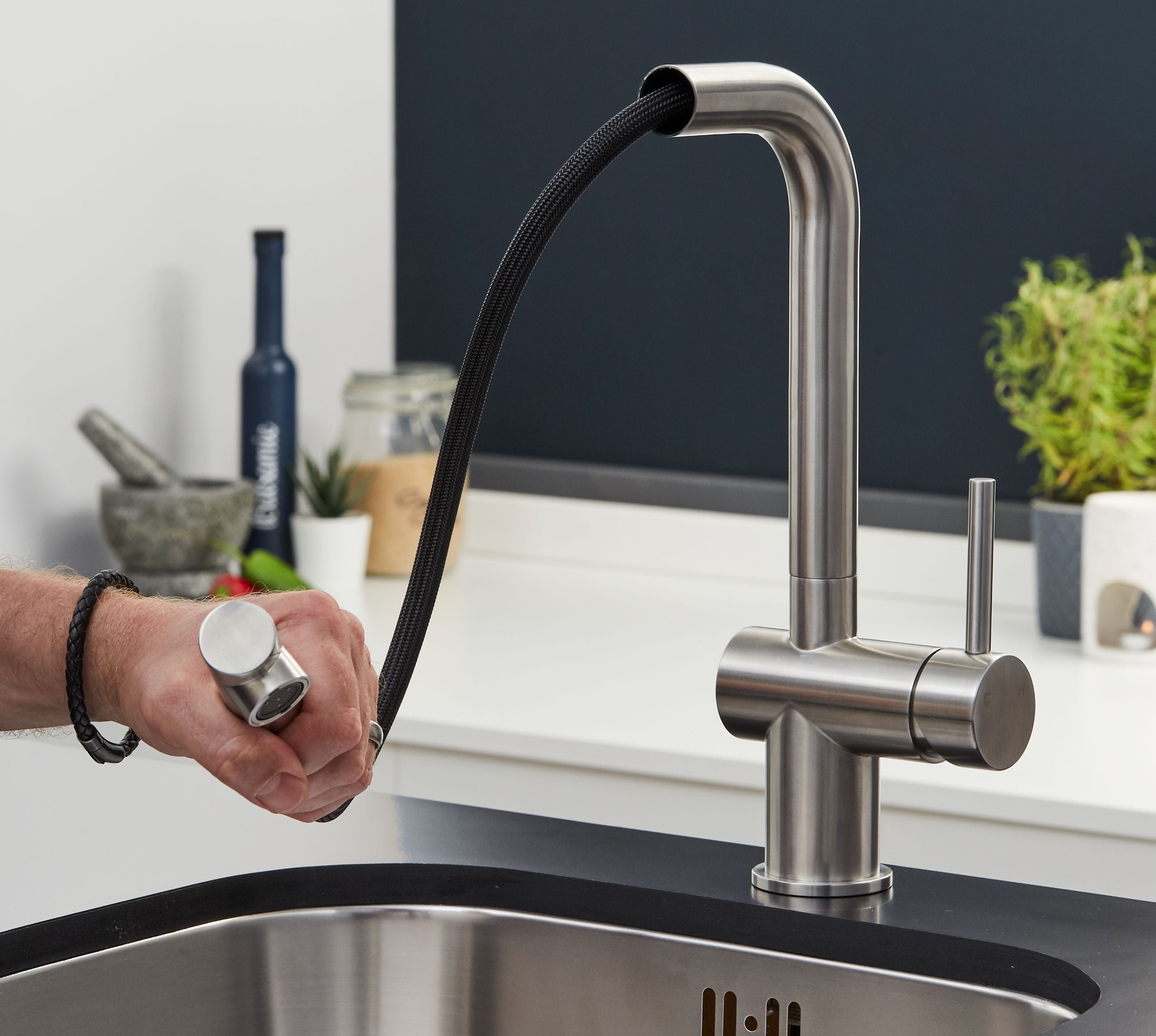 Mia Kitchen Tap Brushed Nickel