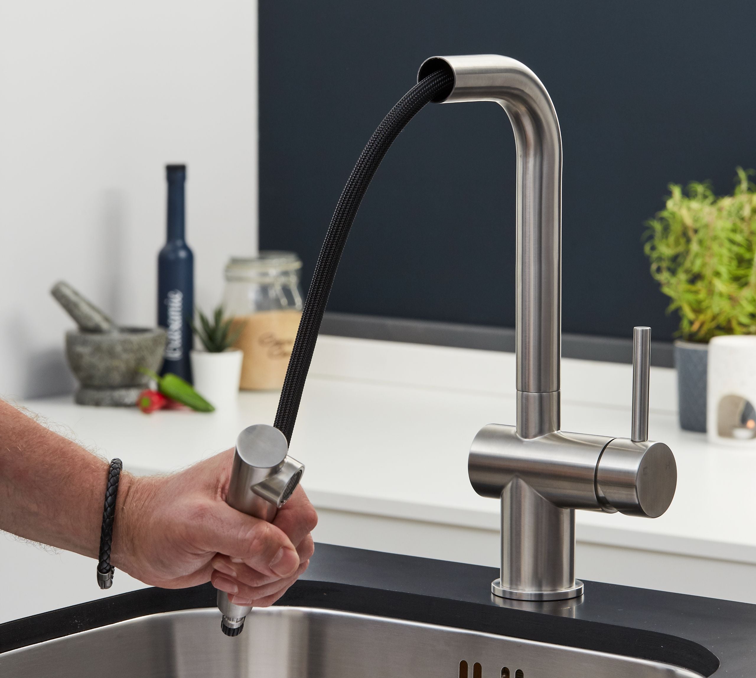 Mia Kitchen Tap Brushed Nickel